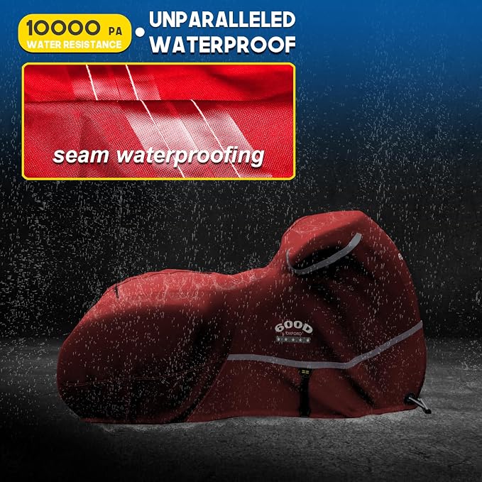 Rosefray Motorcycle Cover with Side Box Heavy Duty 600D Waterproof - Image 3