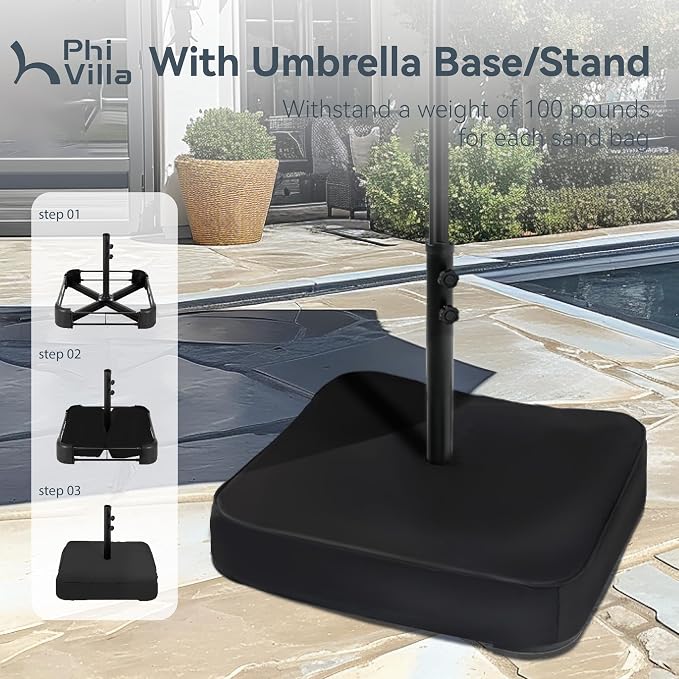 PHI VILLA 15ft Patio Umbrella Double-Sided Outdoor Market Extra Large Umbrella - Image 5
