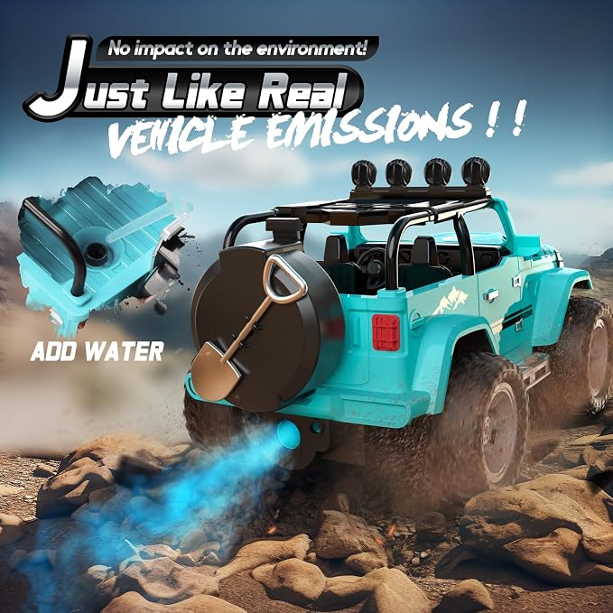 DEERC Remote Control Car with Fog Mist & Music, 1:16 Remote Control Truck - Image 3