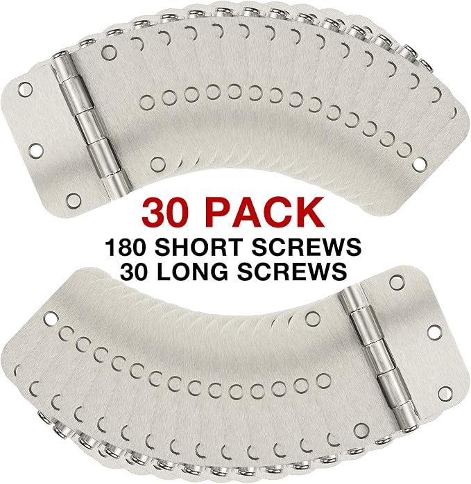 30 Pack Rounded Satin Door Hinges Brushed Nickel 3.5 Inch Interior 3 1/2 Inch - Image 6
