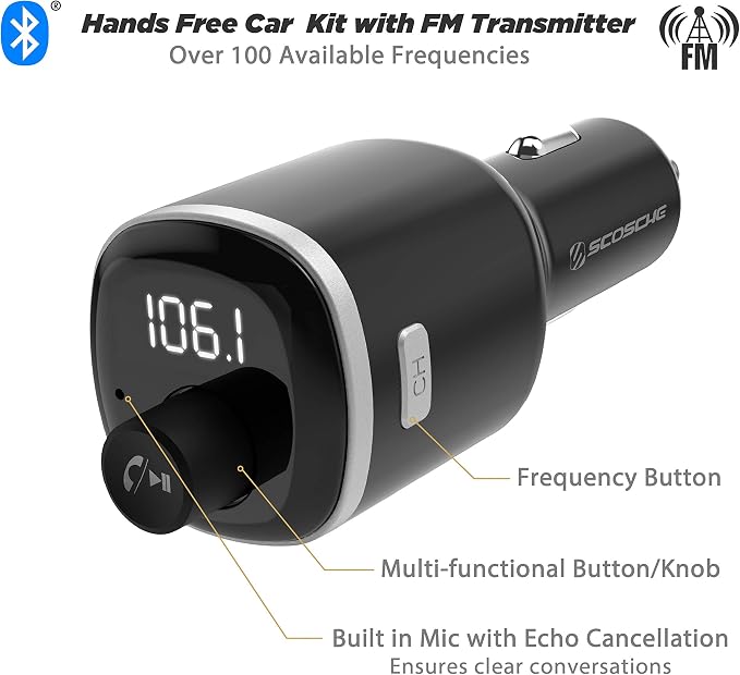 Scosche BTFM4 BTFREQ Universal Bluetooth Handsfree Car Kit - Image 3