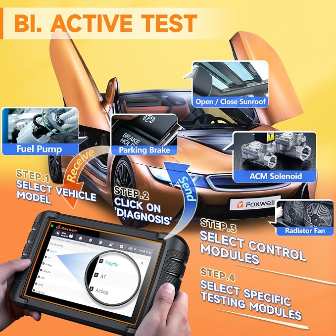 2025 FOXWELL Scanner NT809BT Bidirectional Scan Tool, All System OBD2 Scanner - Image 3