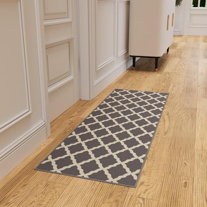 Ottomanson Hallway Runner Rug 20" x 59" Non Slip Trellis Area Rugs Easy to - Image 9