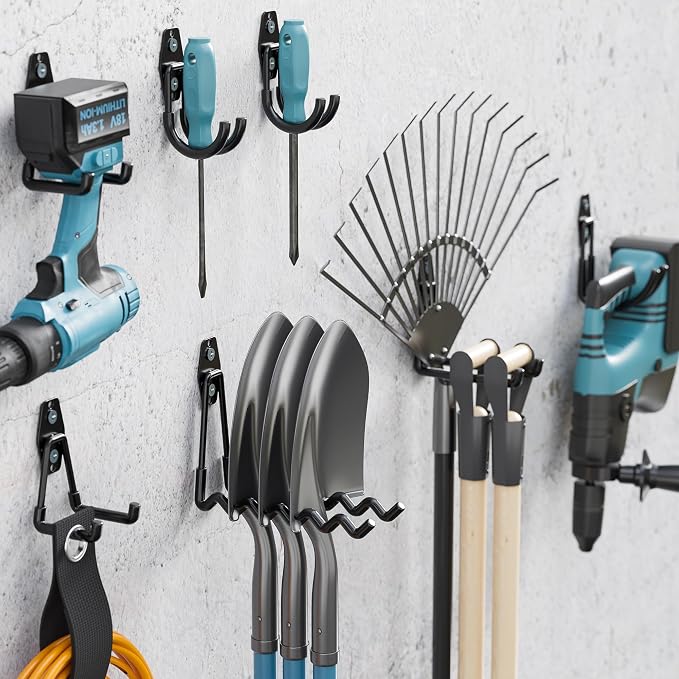 BONTEC 16 Pack Heavy Duty Garage Hooks, Steel Wall Mount - Image 7