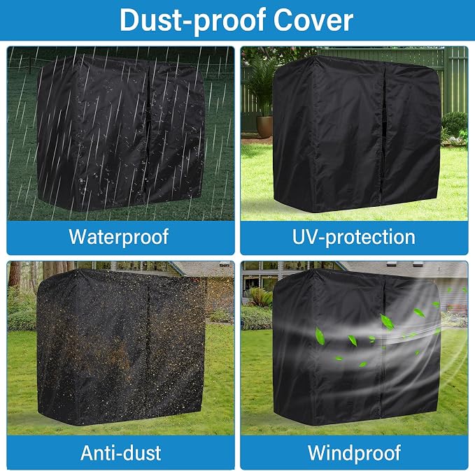 Tire Storage Rack 57" x 55.1" x 20" w/Anti-dust Cover, Adjustable Rolling Tire - Image 4