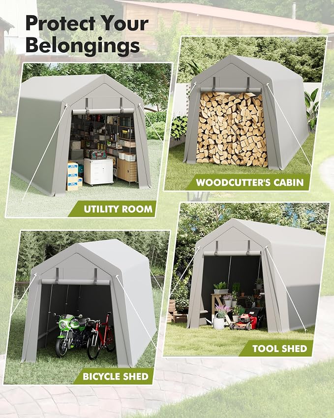 7 x 15 ft Carport Storage Shed, Portable Garage - Image 6