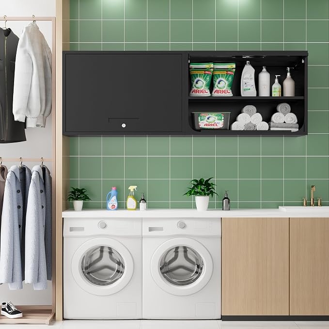 Metal Storage Cabinet Black Wall Cabinets - Image 7