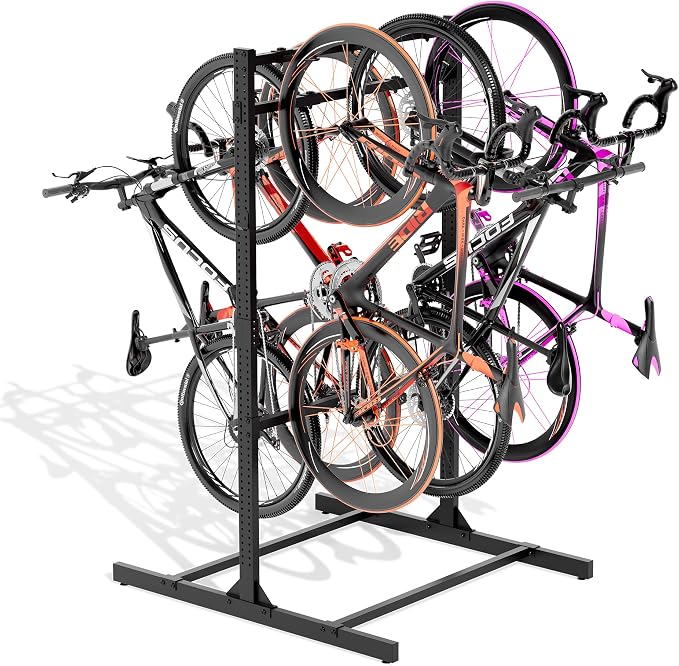 Freestanding Bike Storage Rack, Heavy-Duty Steel Vertical Bike Rack by HIMcup