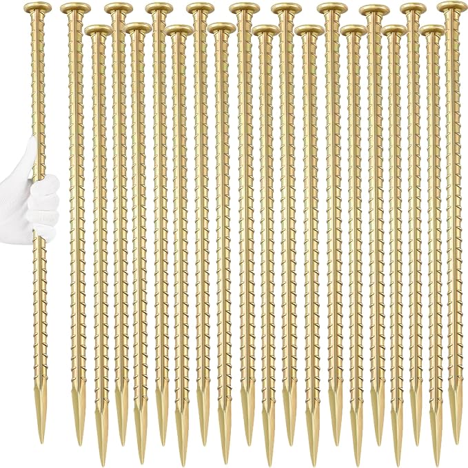 16 Inch Rebar Stakes 1/2 Inch Diameter Galvanized Steel Ground Anchors Heavy by Besitu