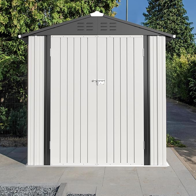 JUMMICO Metal Outdoor Storage Shed 6 x 4 FT Metal Shed - Image 6