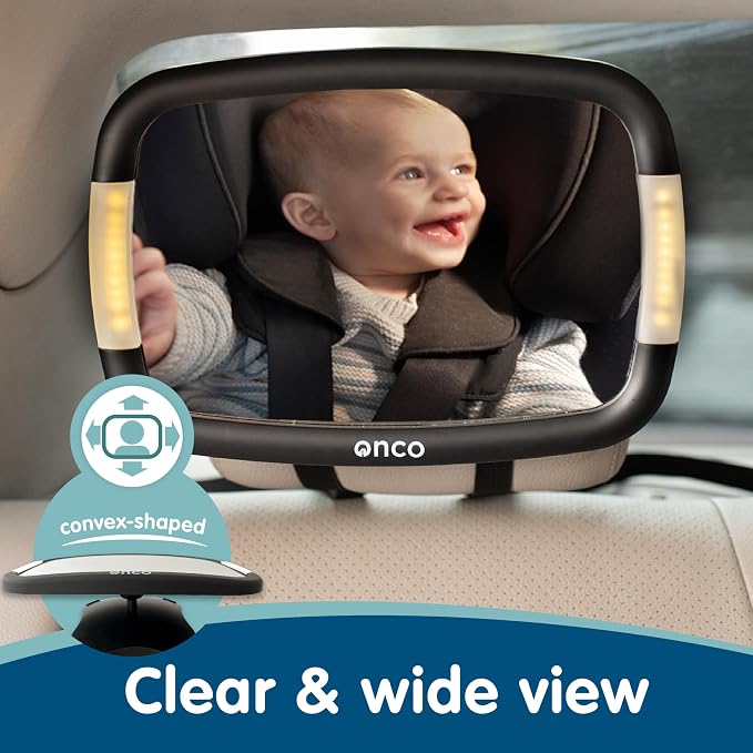 Onco LED Baby Car Mirror with Light - Image 8