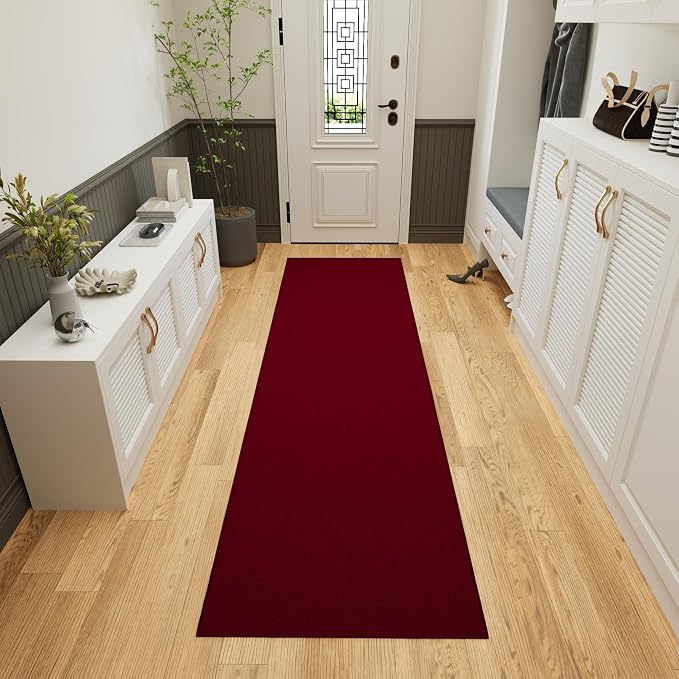 Ottomanson Hallway Runner Rug 2'7" x 12' Non Slip Solid Area Rugs Easy to Clean - Image 10