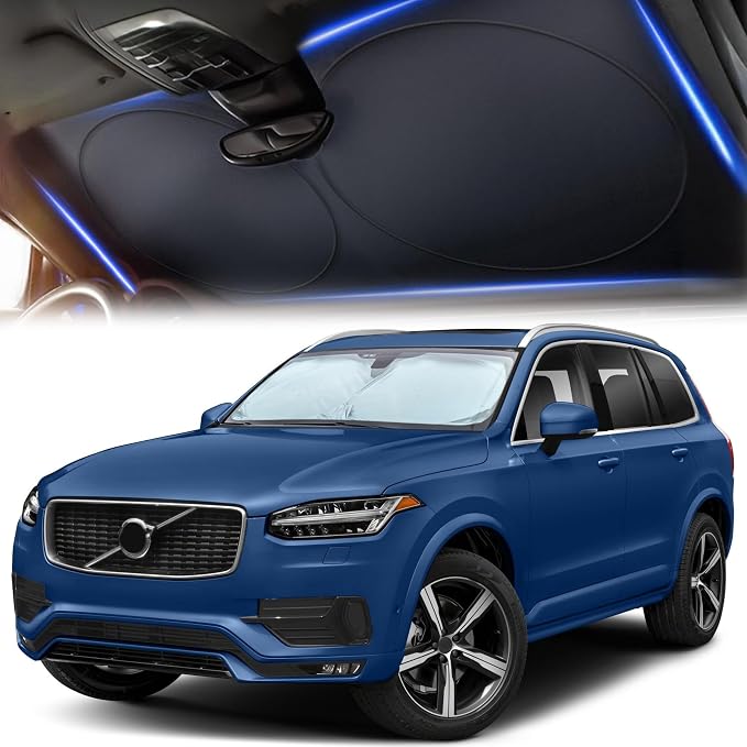 Windshield Sun Shade for Car, SUV & Truck – Patented Design Blocks 99% UV Rays by Autovir