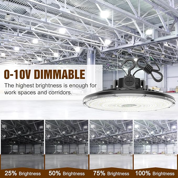 9 Pack 480V LED High Bay Light UL DLC Listed UFO Light 300W 240W 200W Adjustable - Image 5