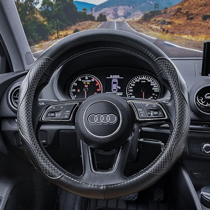 Haokay Heavy Duty Pure Cowhide Steering Wheel Cover - Image 2
