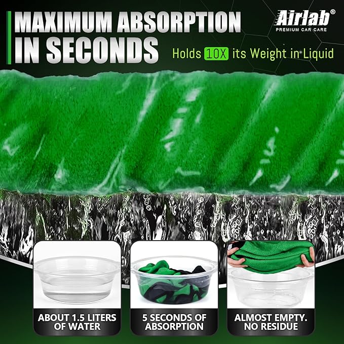 Airlab Microfiber Towels for Cars Wash Drying Thick Plush Cleaning Cloth Auto - Image 4