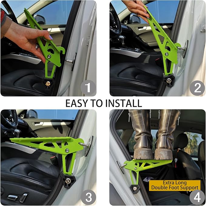 TOOENJOY Universal Fit Car Door Step, Foldable Roof Rack Door Step Up on Door - Image 2
