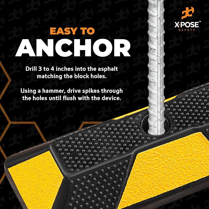 Xpose Safety 72" Heavy Duty Rubber Parking Stopper – 1 Pack Wheel Blocks - Image 5