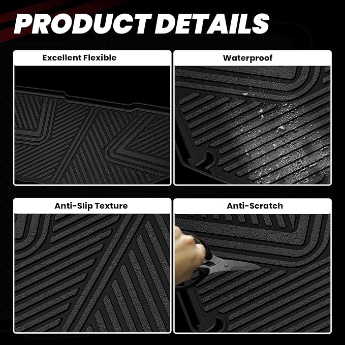 LASFIT Front Trunk Mats for Rivian R1T & Rivian R1S 2024 2023 2022, All Weather - Image 3