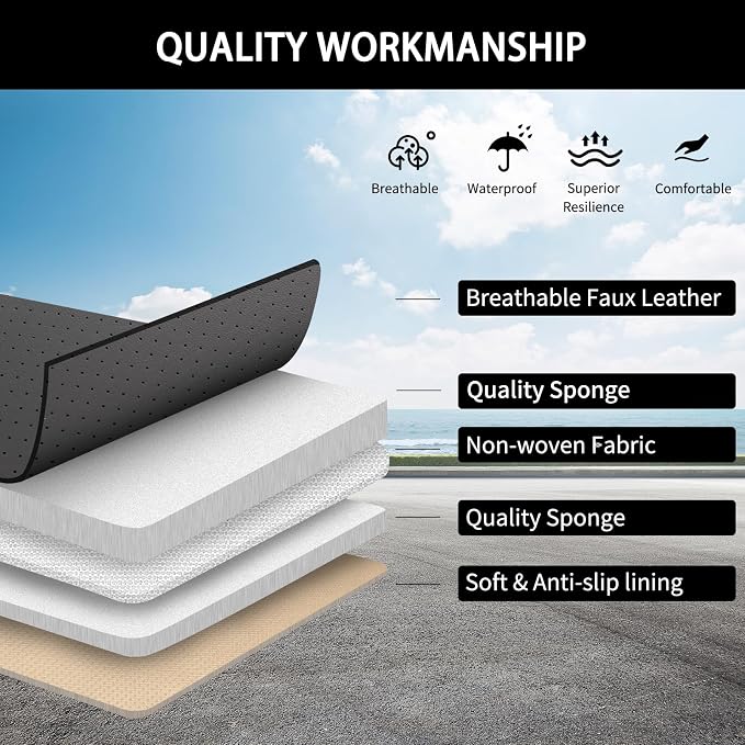 Front Car Seat Covers, Waterproof Leather Car Seat Covers, Comfortable - Image 6