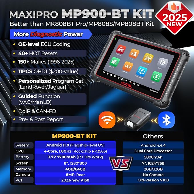 Autel MaxiPRO MP900-BT KIT Scanner: 40+ Service, 3K Bidirectional Tests - Image 2