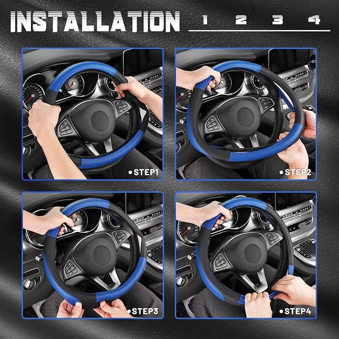 SEG Direct Car Steering Wheel Cover Universal Standard Size 14.5-15 inch - Image 6