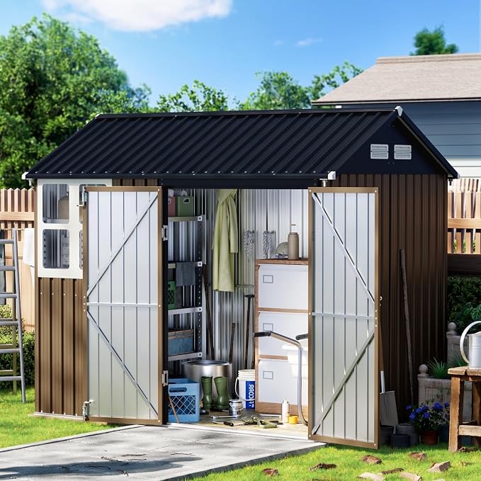 8X6FT Outdoor Steel Storage Shed by MISTMO