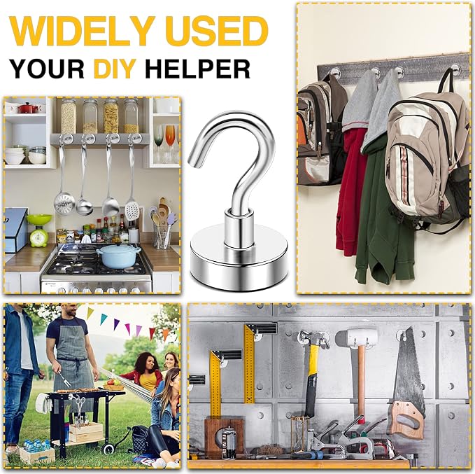 DIYMAG Magnetic Hooks for Refrigerator, Extra Strong Cruise Hook, Heavy Duty - Image 3