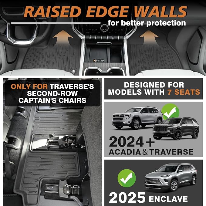 TripleAliners Floor Mats&Trunk Mat All Weather Car Liners Compatible - Image 7