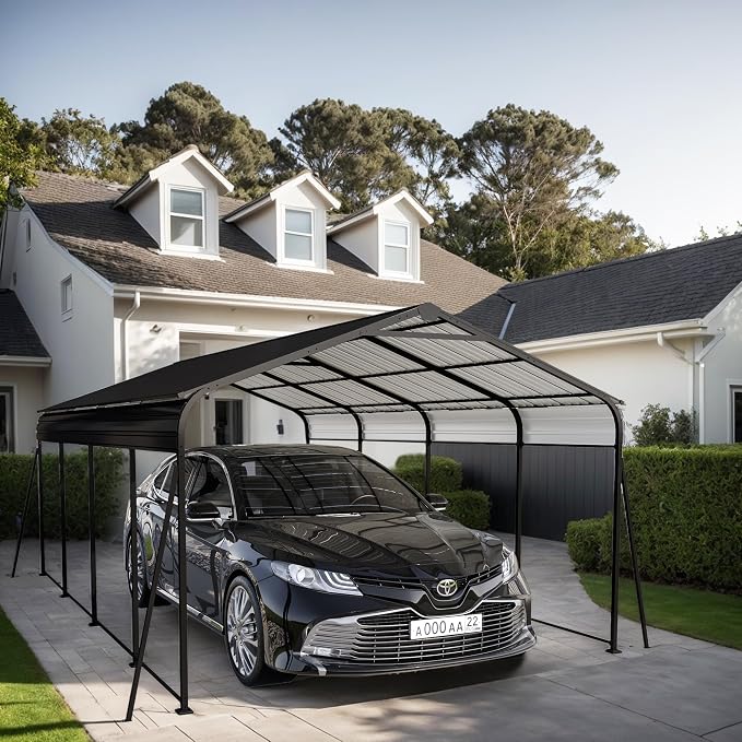 12x20 FT Metal Carport, Heavy Duty Car Port Canopy - Image 2