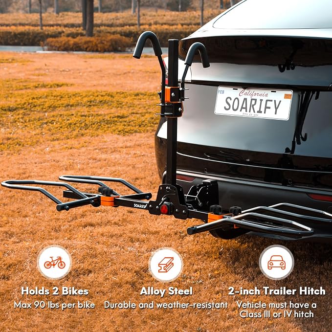 Platform 2 EBike Rack for Car Hitch Bike Rack for SUV RV Trucks Carrier Bicycle - Image 2