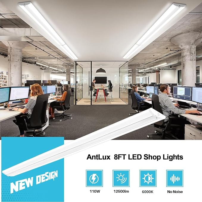 ANTLUX 8FT LED Shop Light, Ultra Slim LED Wraparound 110W, Commercial 8 Foot - Image 5