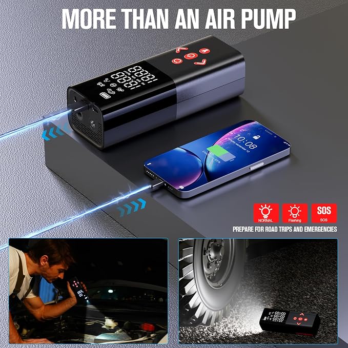 GOOLOO AP150 Tire Inflator Portable Air Compressor, 2X Faster 150PSI Cordless - Image 5
