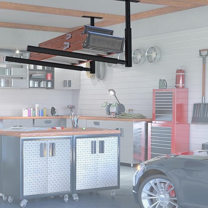 Adjustable Ladder Ceiling Rack, Kayak Overhead Garage Storage Rack, Garage - Image 4