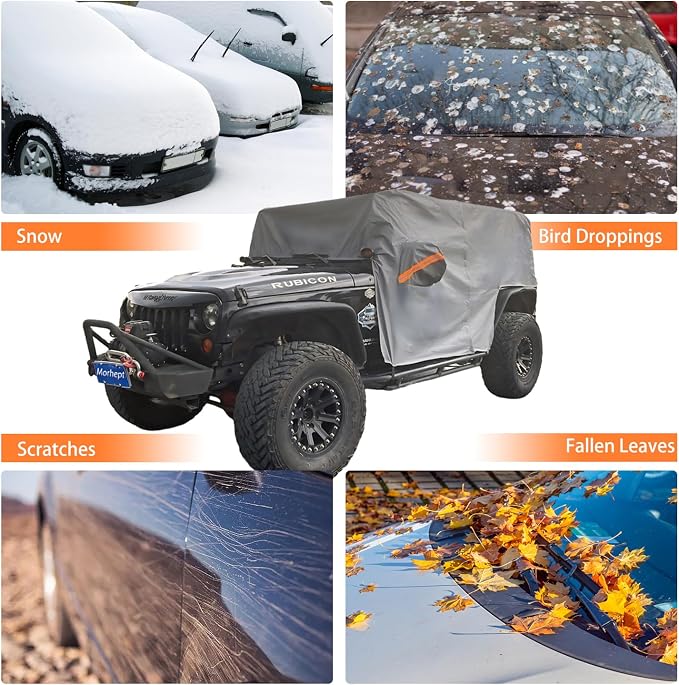 Cab Cover for Jeep Wrangler JK JL 2 Door 2007-2025, Waterproof Wrangler Rain - Image 6