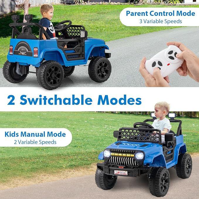 Costzon Kids Ride On Truck, 12V Battery Powered Electric Vehicles w/Remote - Image 2