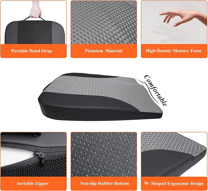 kingphenix Premium Car Seat Cushion, Memory Foam Driver Seat Cushion to Improve - Image 4