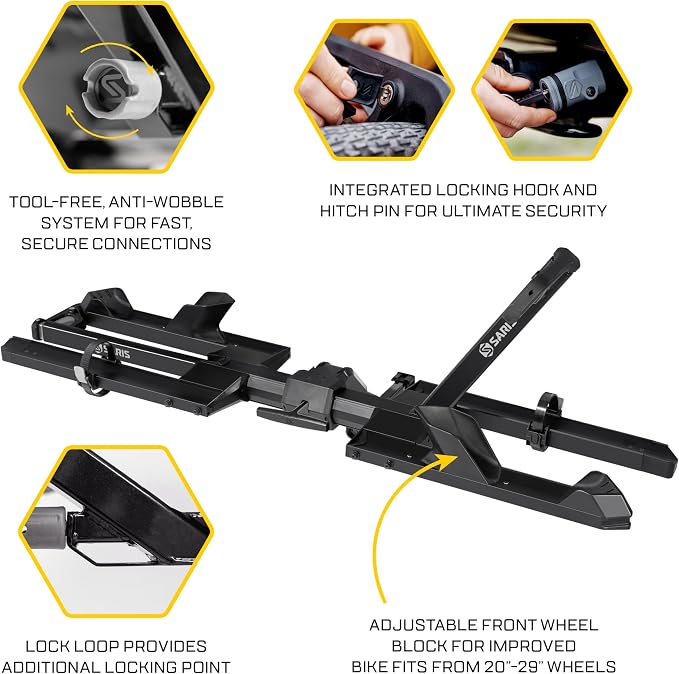 Saris SuperClamp G4 2-Bike Hitch Rack – Lightweight Platform Bike Carrier - Image 5