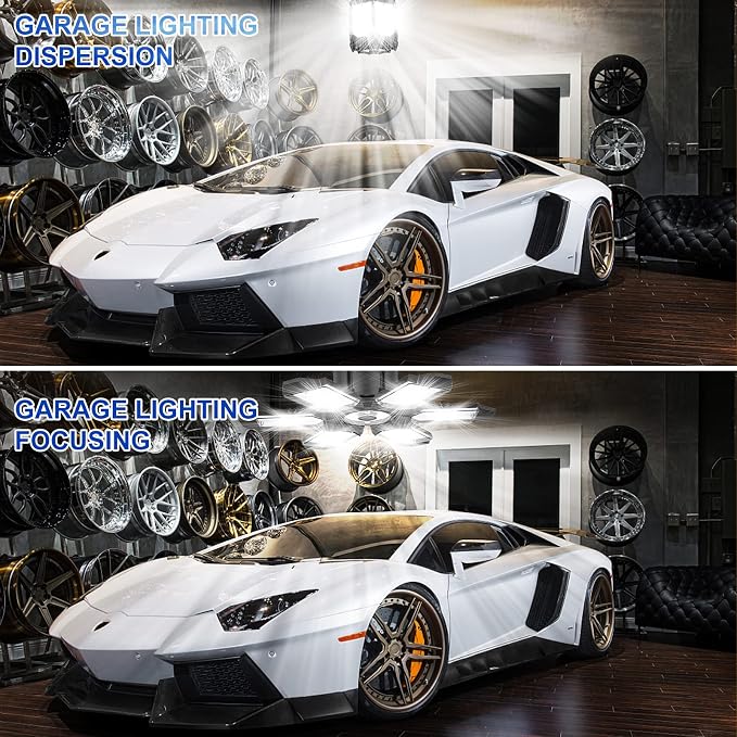 8 Pack 220W Garage Light Ceiling Led Deformable LED Shop Lights - Image 3