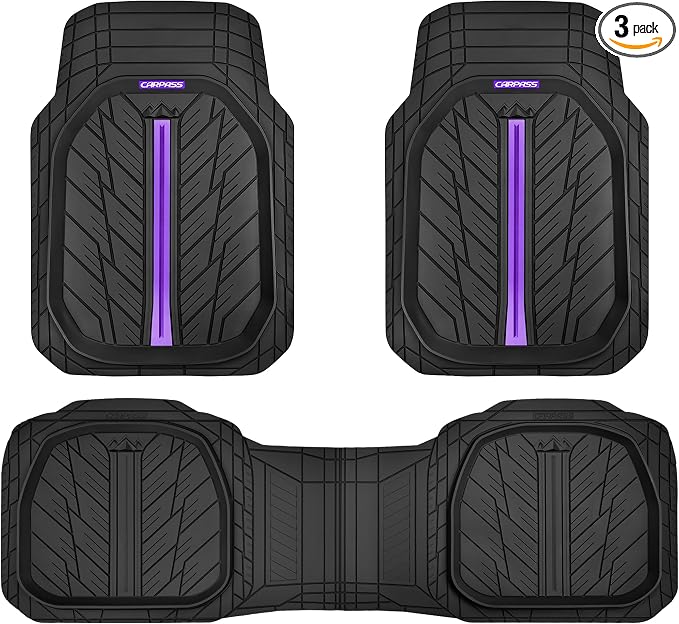 CAR PASS Tire Tread DeepDish Rubber Floor Mats by CARPASS