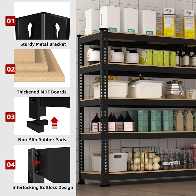 3 Packs 48" W x 24" D x 72" H Adjustable Garage Storage Shelves - Image 4