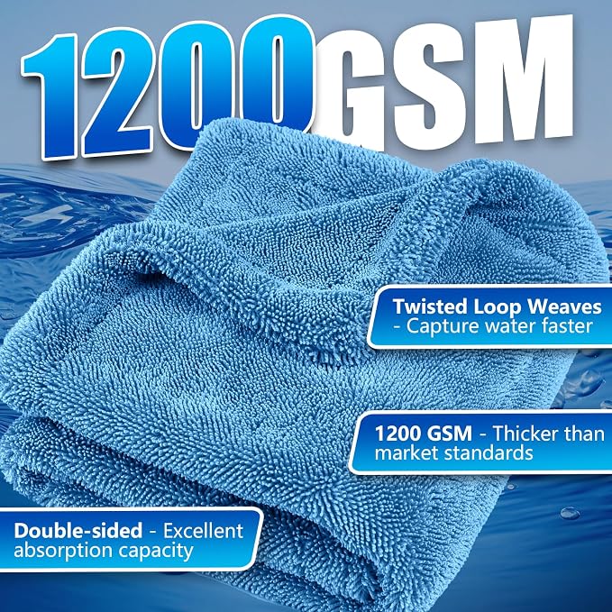 Airlab Microfiber Towels for Cars Wash Drying Towel Detailing Cloth, Ultra - Image 9