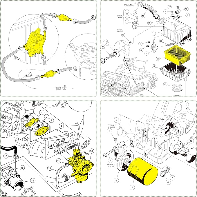 10L0L Golf Cart Carburetor Fuel Pump and Tune Up Kit - Image 2