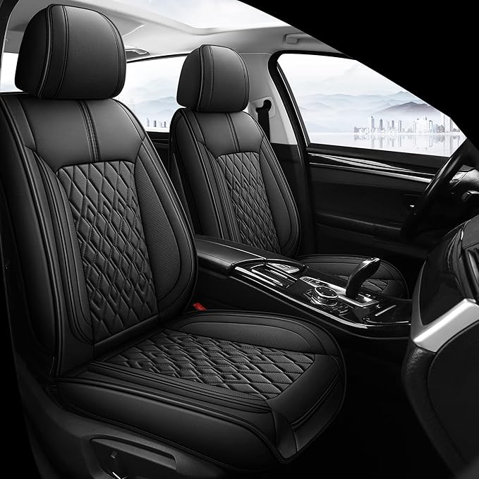 Pariitadin Leather Car Seat Covers Full Set, Waterproof Breathable Faux Leather by Pariitadin