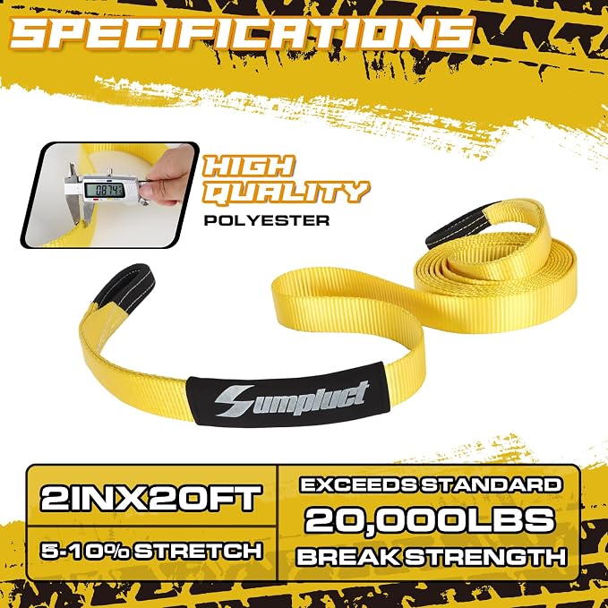 Recovery Tow Strap 2in X 20ft Exceed Heavy Duty 25, 000 lbs Break Strength - Image 4