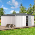 AECOJOY 14' x 12' Outdoor Storage Shed, Large 12x14 Metal Sheds & Outdoor by AECOJOY