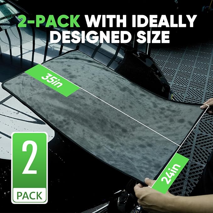 KKV 2-Pack Microfiber Towels Extra Large Ultra Absorbent Drying Towel - Image 3