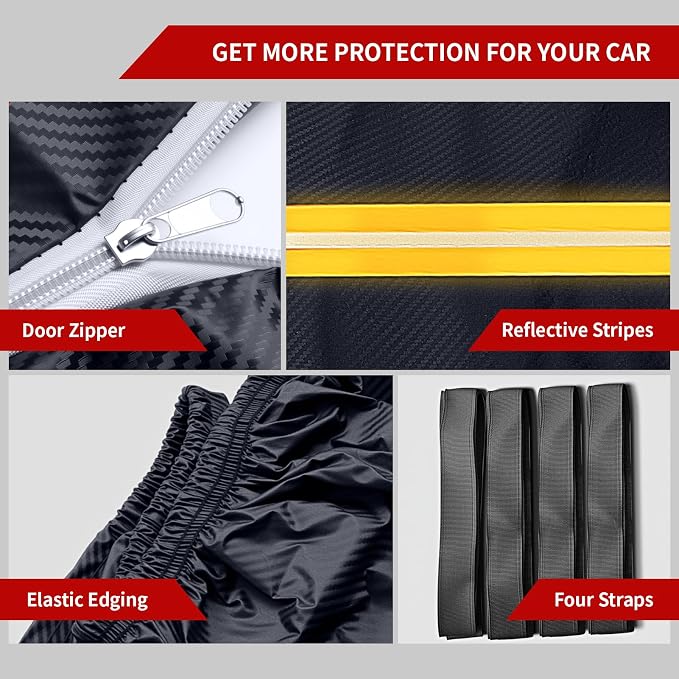 Car Cover Waterproof All Weather, 6 Layers Car Covers - Image 3