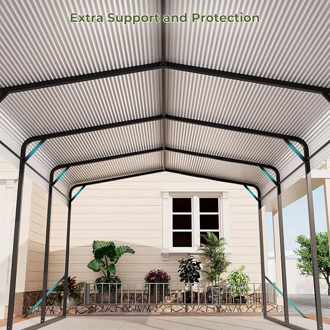 Carport 12x20 FT Heavy Duty Metal Carport, Outdoor Metal Canopy - Image 4
