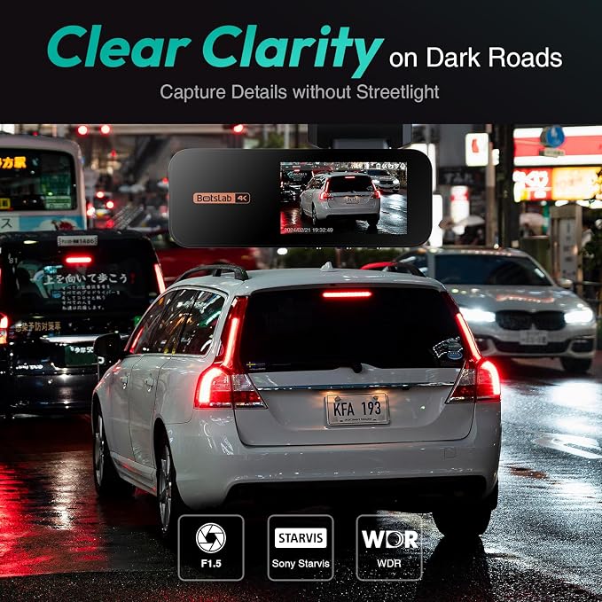 4K Dash Cam Front and Rear, 170° Ultra Wide Dashcam - Image 4